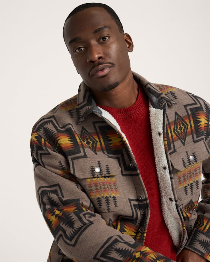 MEN'S HARDING COTTON CHAMOIS SHERPA-LINED SHIRT JACKET